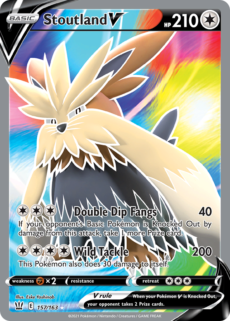 Stoutland V (157/163) - Battle Styles Pokémon Card