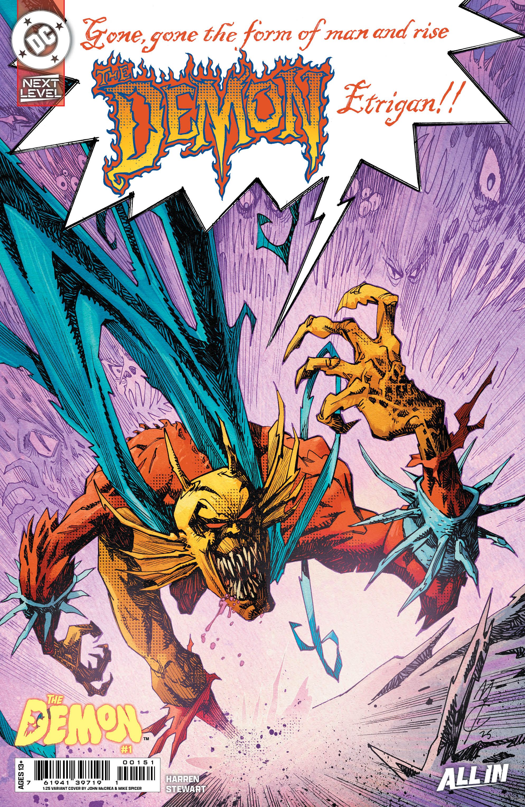 Demon #1 (Cvr G Inc 1:25 John Mccrea Card Stock Variant) Comic