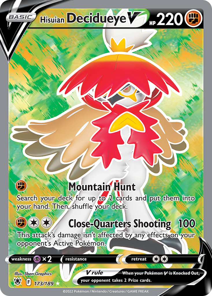 Hisuian Decidueye V (173/189) - Astral Radiance Pokémon Card