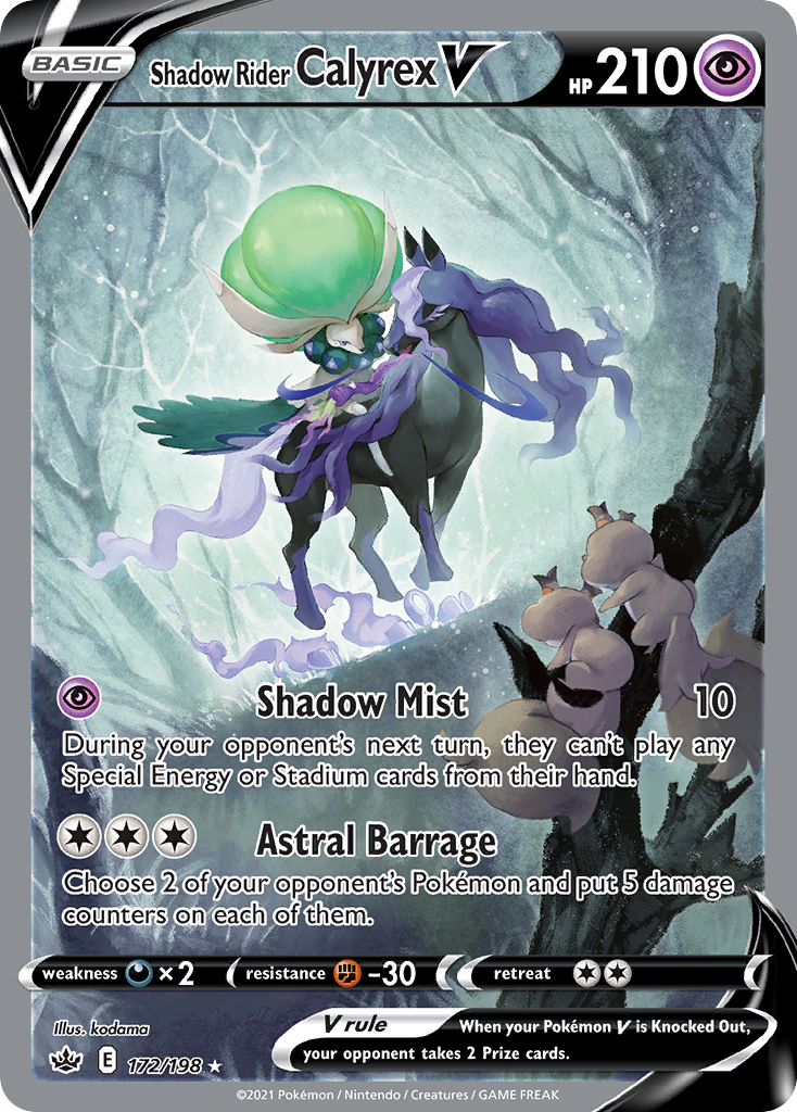 Shadow Rider Calyrex V (172/198) - Chilling Reign Pokémon Card