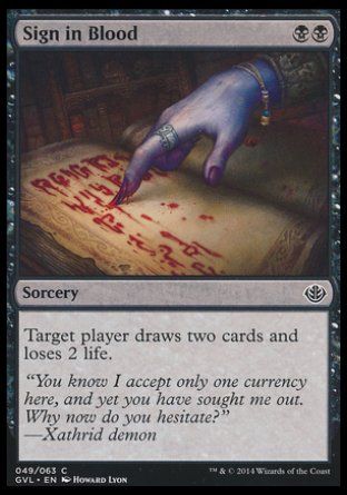 Sign in Blood (Duel Decks : Anthology) Trading Card