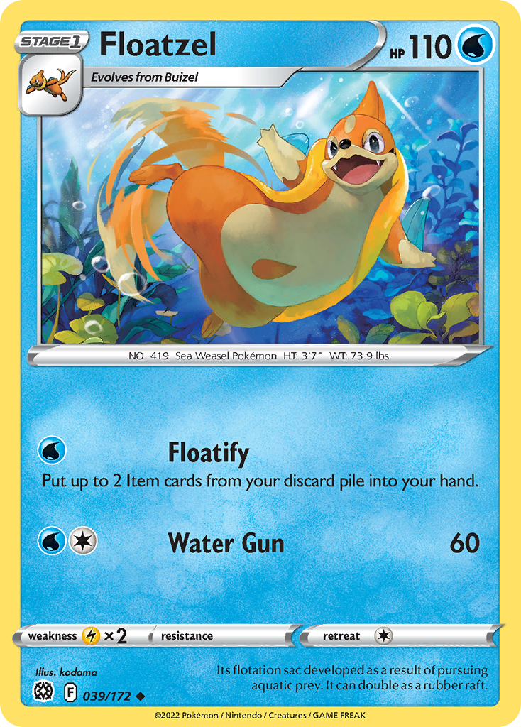 Floatzel (39/172) - Brilliant Stars Pokémon Card