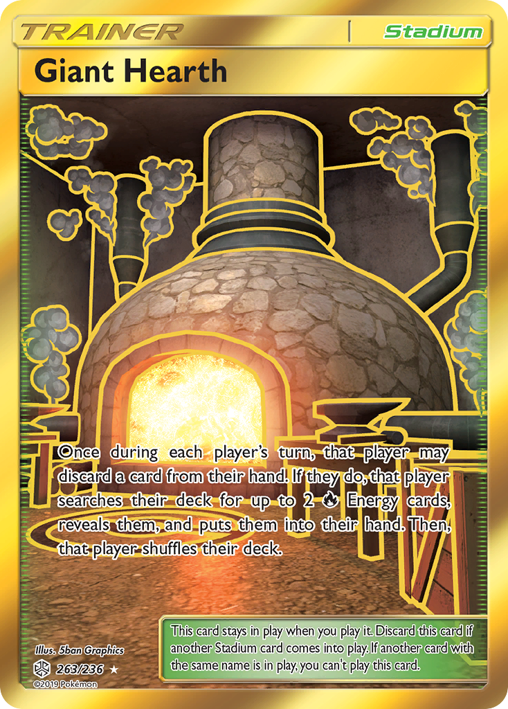 Giant Hearth (Trainer: Stadium) (263/236) - Cosmic Eclipse Pokémon Card