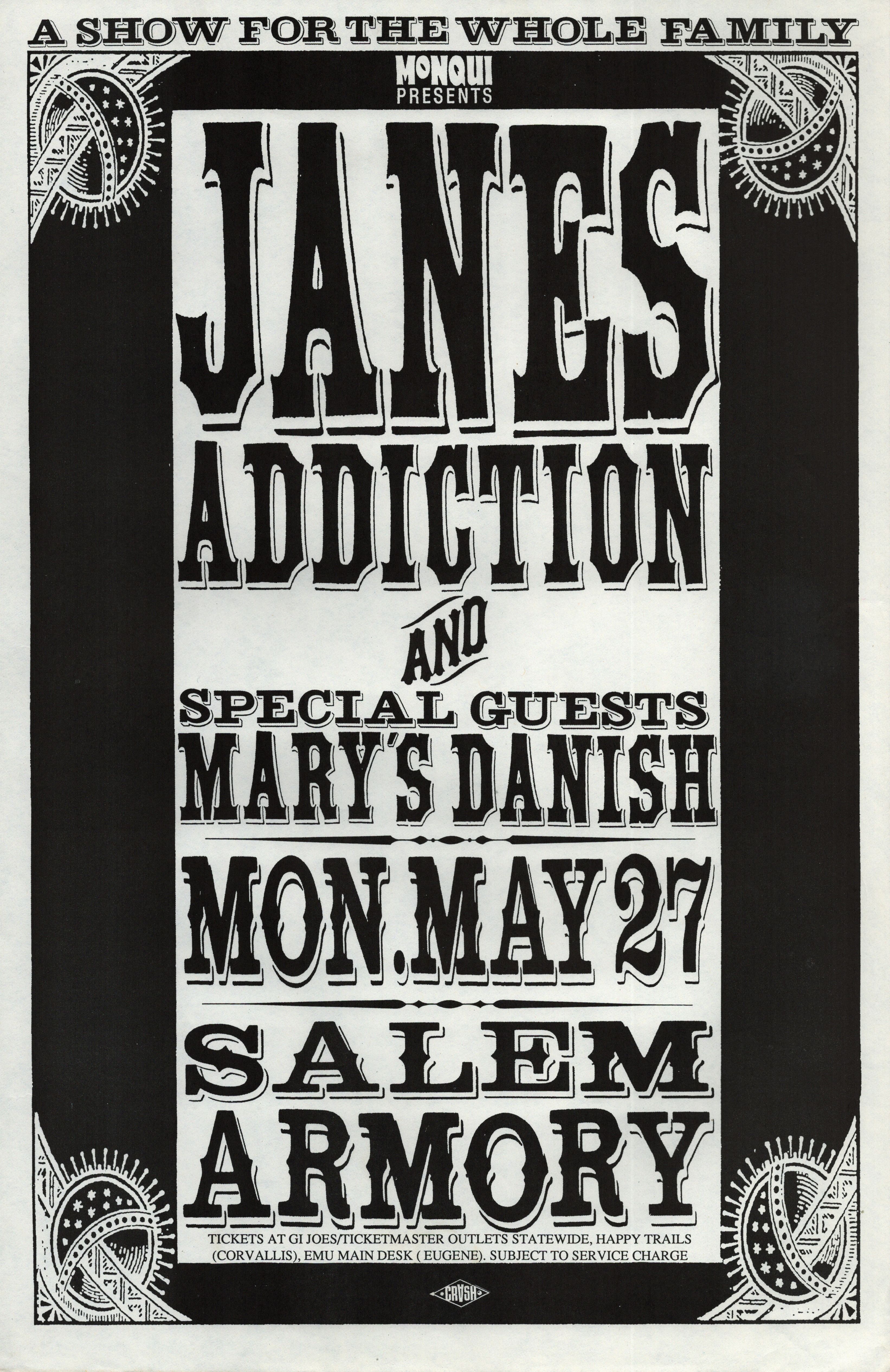 MXP-139.26 Jane's Addiction Salem Armory 1991 Concert Poster