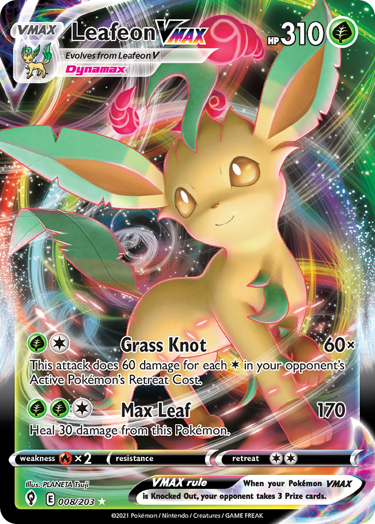 Leafeon VMAX (8/203) - Evolving Skies Pokémon Card