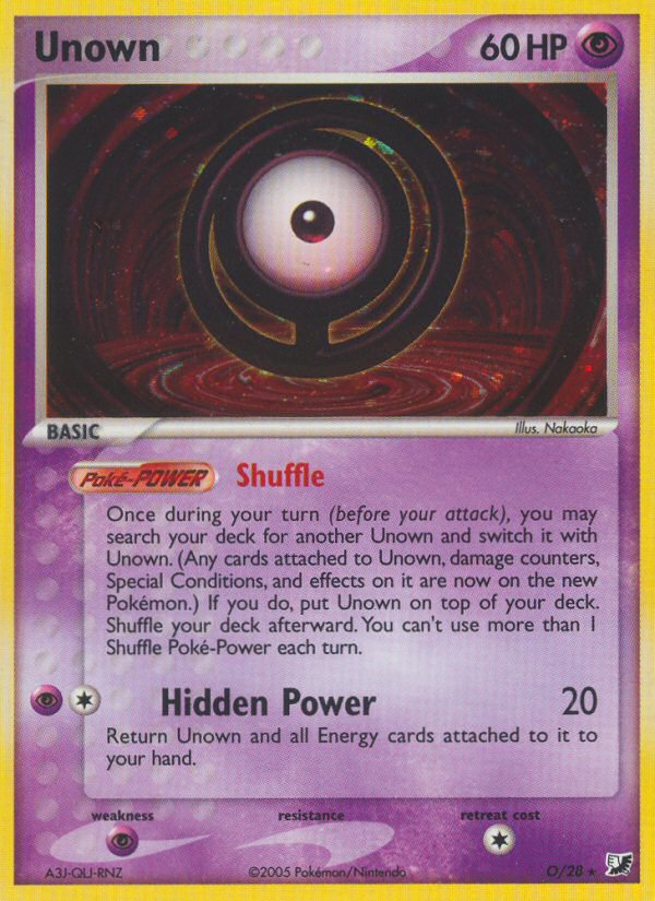 Unown (O) - Unseen Forces Pokémon Card