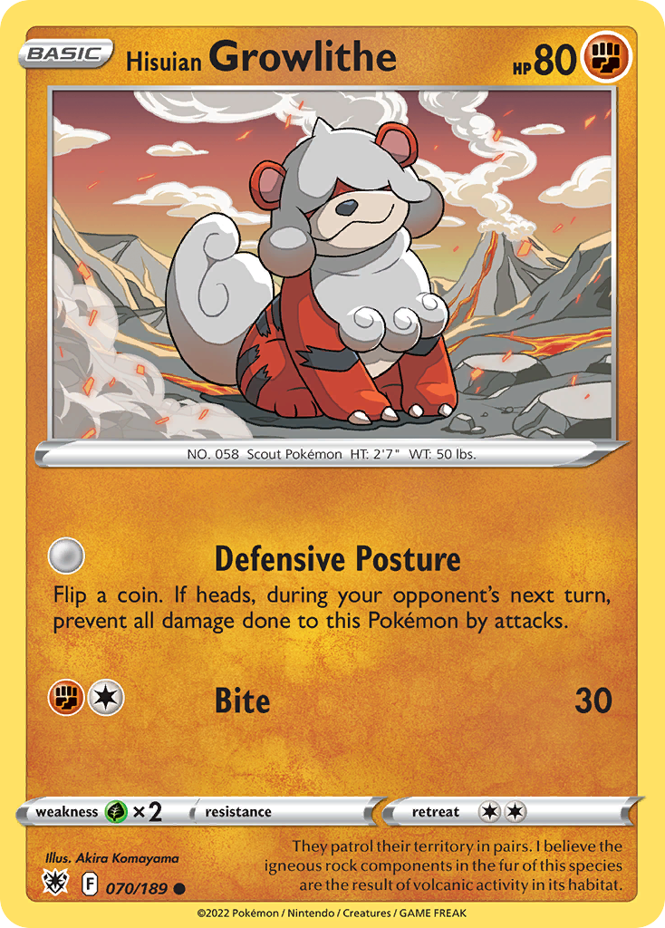 Hisuian Growlithe (70/189) - Astral Radiance Pokémon Card