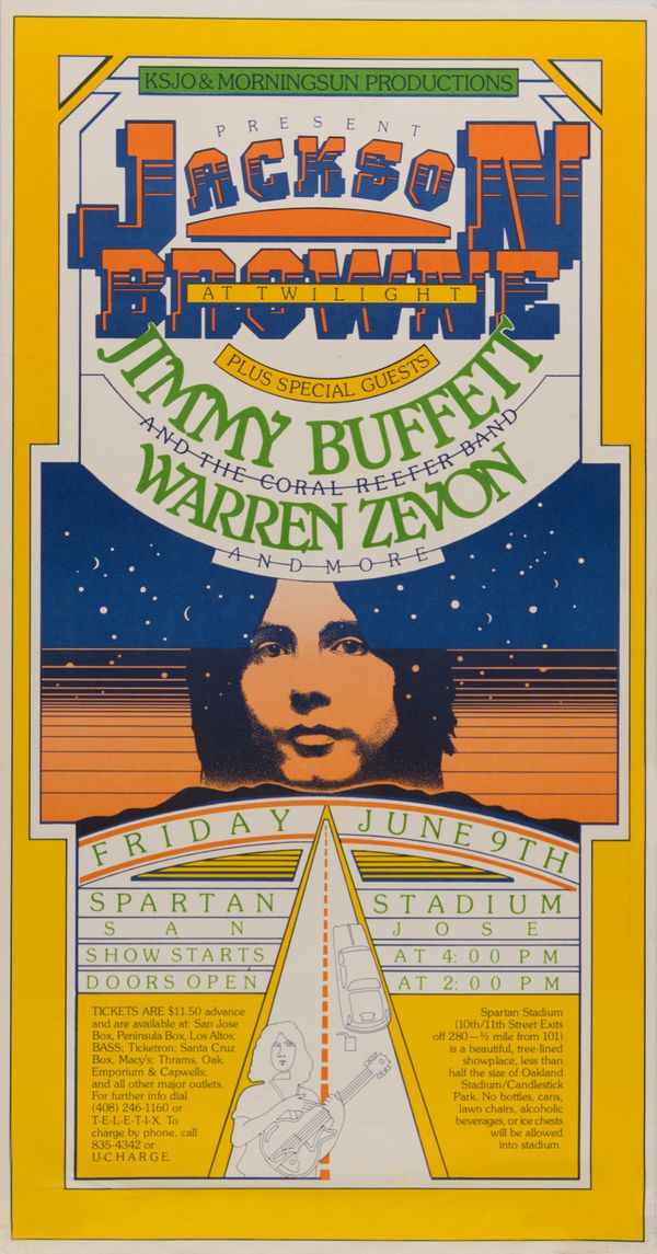 Jackson Browne with Jimmy Buffett & Warren Zevon San Jose Spartan