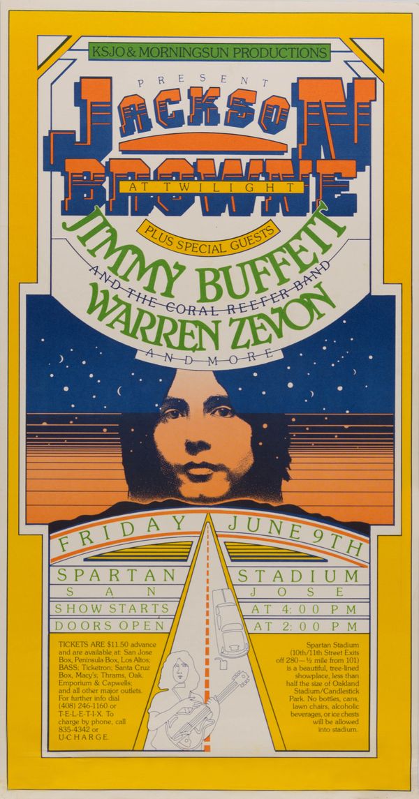 Jackson Browne with Jimmy Buffett Warren Zevon San Jose Spartan