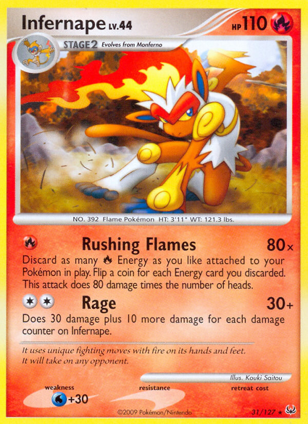 Infernape (31/127) - Platinum Pokémon Card