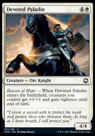 Devoted Paladin (Dungeons & Dragons: Adventures in the Forgotten Realms) Trading Card