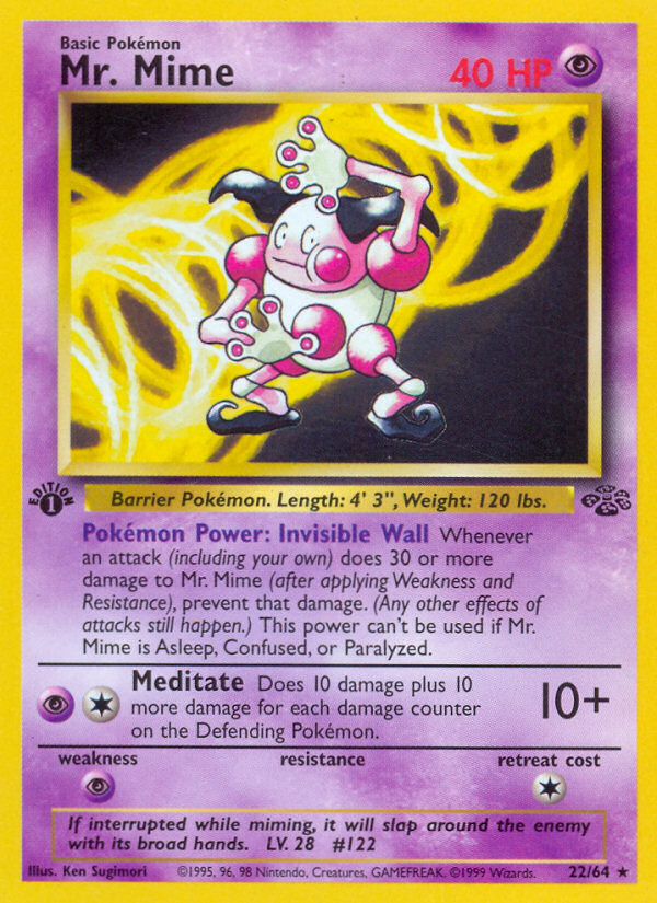 Mr. Mime (22/64) - Jungle (1st Edition) Pokémon Card