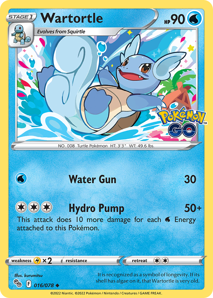 Wartortle (16/78) - Pokémon GO Pokémon Card