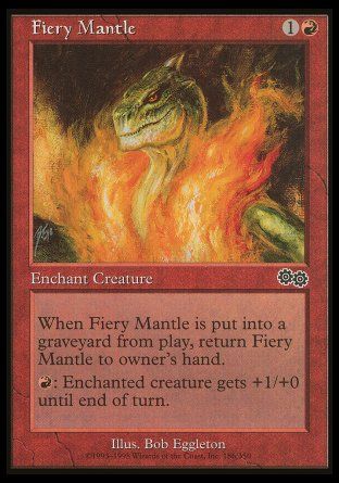 Fiery Mantle (Urza's Saga) Trading Card