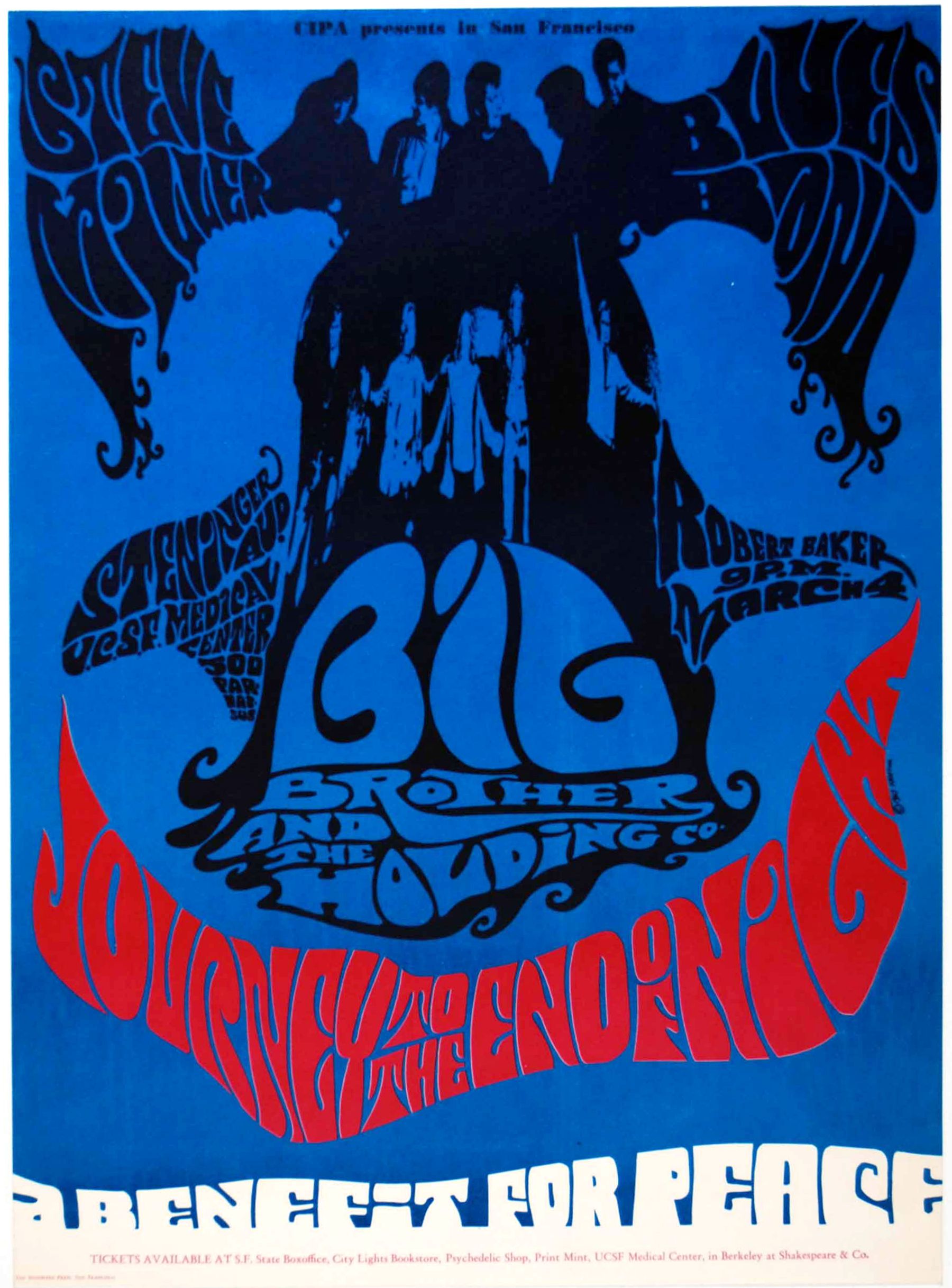Big Brother & Janis Joplin UCSF Steninger Auditorium 1967 Concert Poster