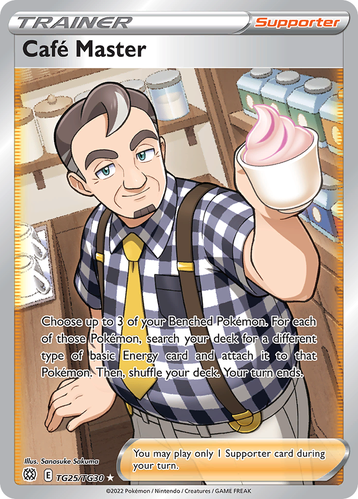 Café Master (Trainer: Supporter) (TG25) - Brilliant Stars Trainer Gallery Pokémon Card