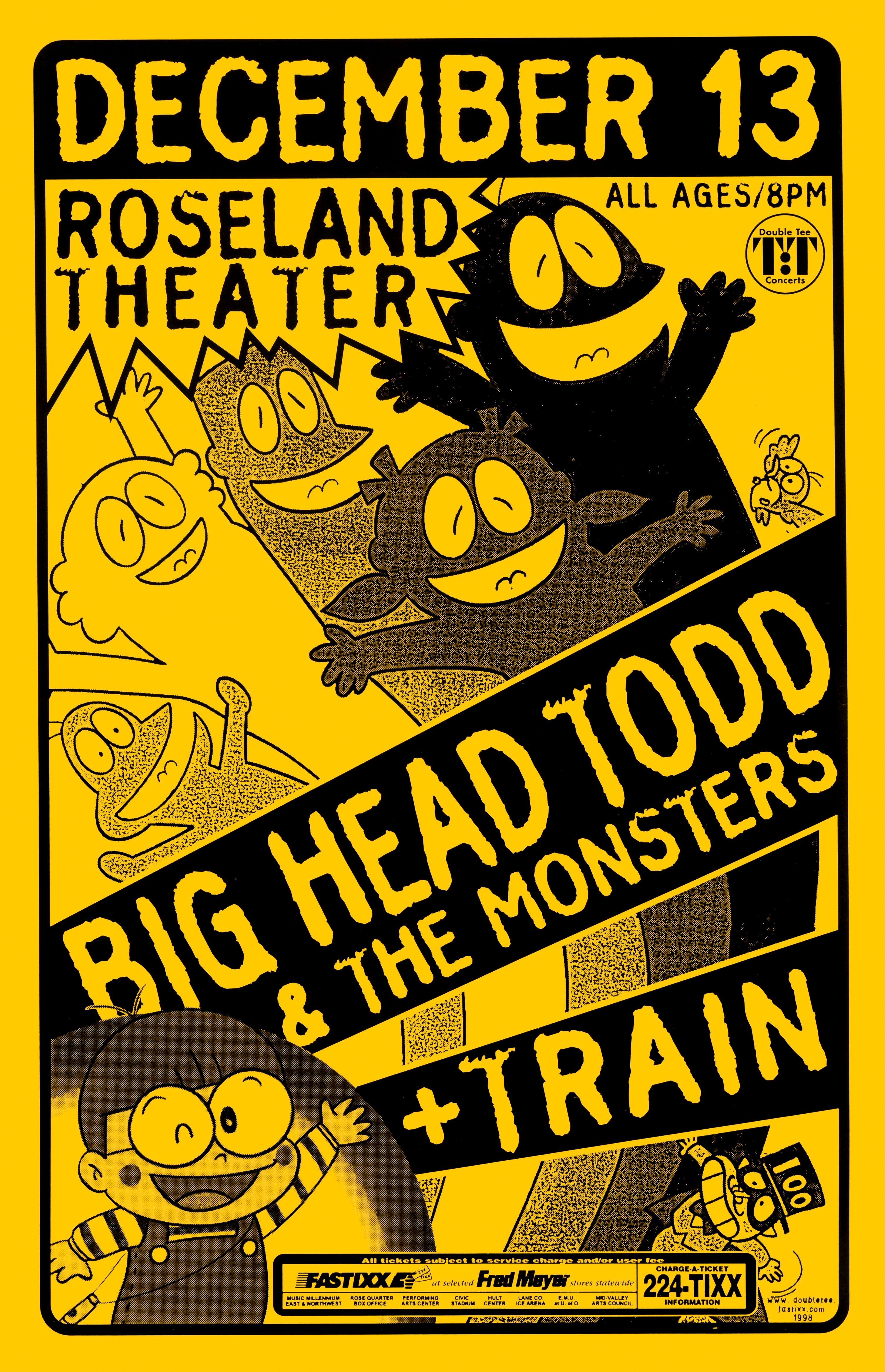 MXP-182.3 Big Head Todd & The Monsters 1998 Roseland Theater  Dec 13 Concert Poster