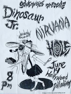 Nirvana & Dinosaur Jr Hollywood Palladium Alternate Handbill 1991