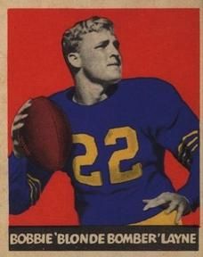 Bobby "Blond Bomber" Layne 1949 Leaf #67 Sports Card