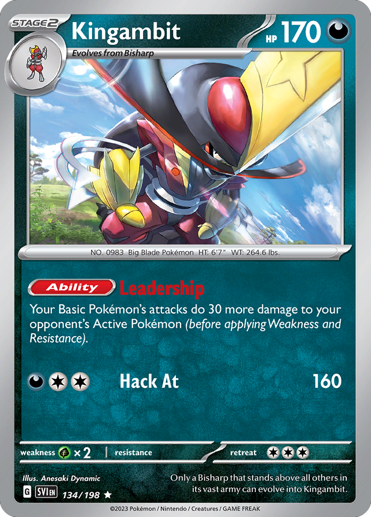 Kingambit (134/198) - Scarlet & Violet Pokémon Card