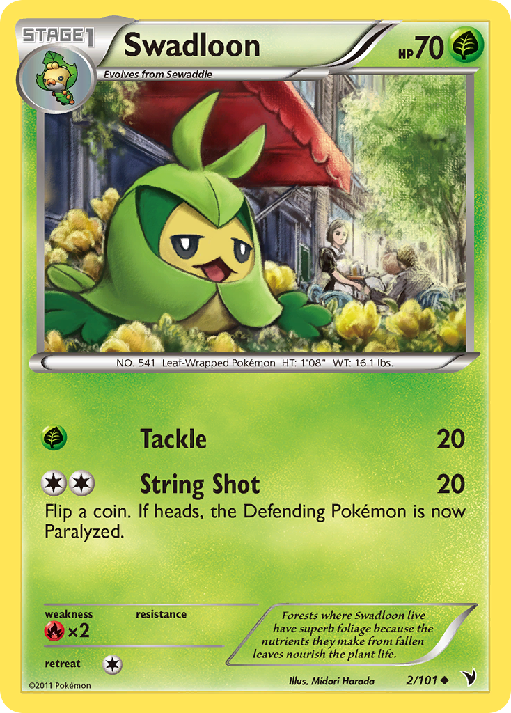 Swadloon (2/101) - Noble Victories Pokémon Card