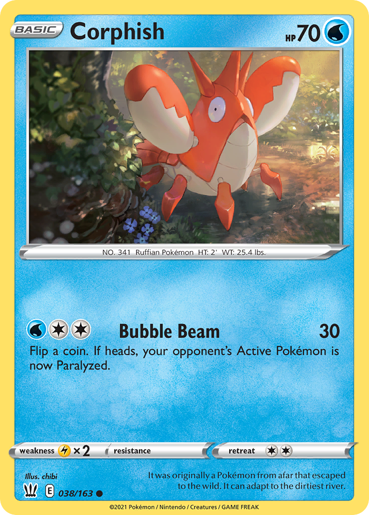 Corphish (38/163) - Battle Styles Pokémon Card