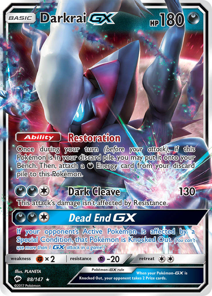 Darkrai GX (88/147) - Burning Shadows Pokémon Card