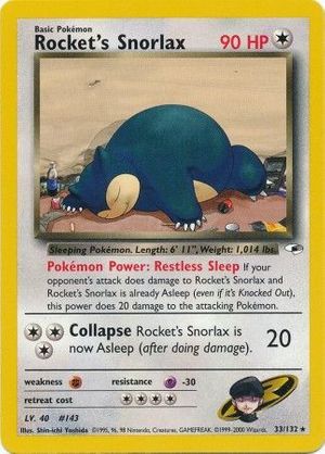 Rocket's Snorlax (33/132) - Gym Heroes (Unlimited)