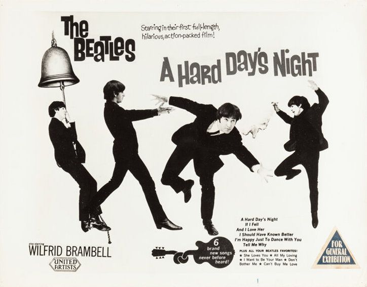 The Beatles A Hard Day's Night Lobby Card 1964 Concert Poster