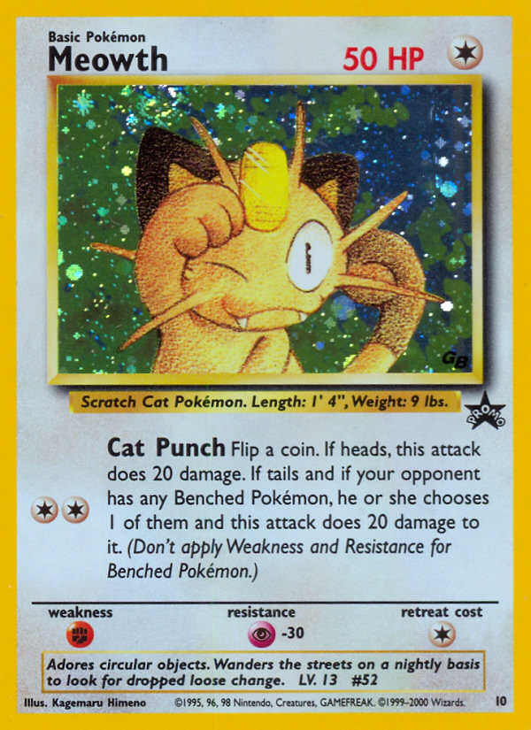 Meowth (10/53) - Wizards Black Star Promos Pokémon Card