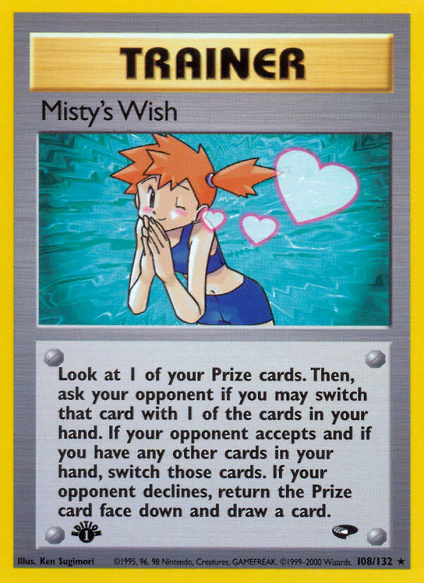 Misty's Wish (108/132) - Gym Challenge (1st Edition) Pokémon Card