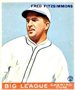 Freddie Fitzsimmons 1933 Goudey (R319) #130 Sports Card