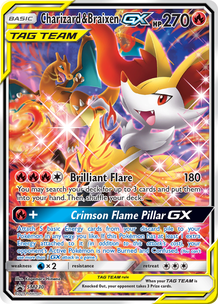 Charizard & Braixen GX (SM230) - SM Black Star Promos Pokémon Card