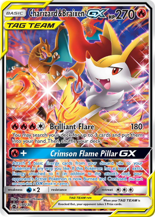 Charizard & Braixen GX (SM230) - SM Black Star Promos