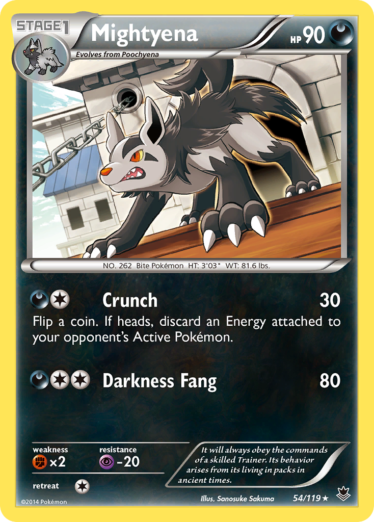 Mightyena (54/119) - Phantom Forces Pokémon Card