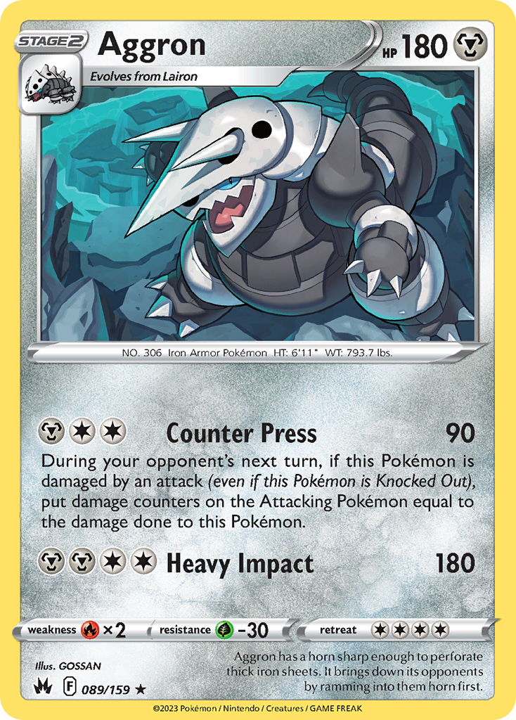 Aggron (89/159) - Crown Zenith Pokémon Card