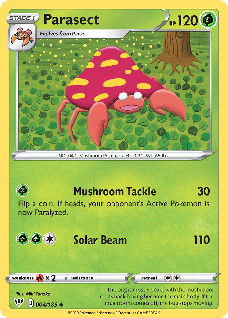 Parasect (4/189) - Darkness Ablaze Pokémon Card