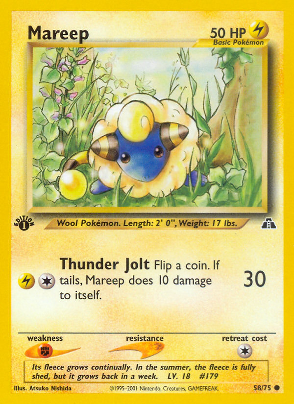 Mareep (58/75) - Neo Discovery Pokémon Card