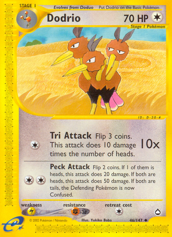 Dodrio (46/147) - Aquapolis Pokémon Card