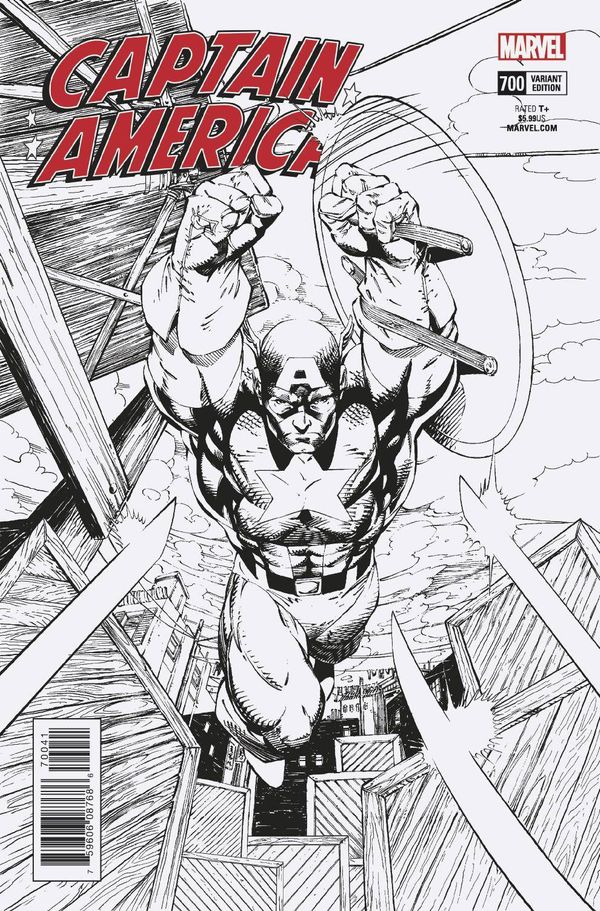 Captain America #700 (Jim Lee Remastered B&w Variant L)
