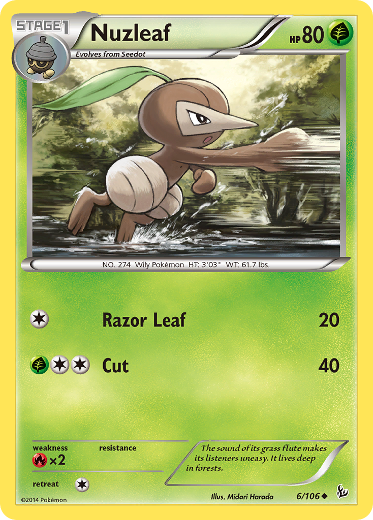 Nuzleaf (6/106) - Flashfire Pokémon Card