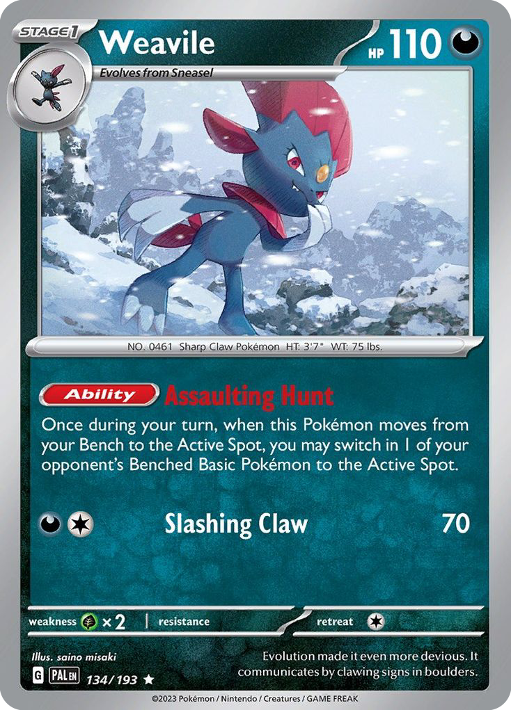 Weavile (134/193) - Paldea Evolved Pokémon Card