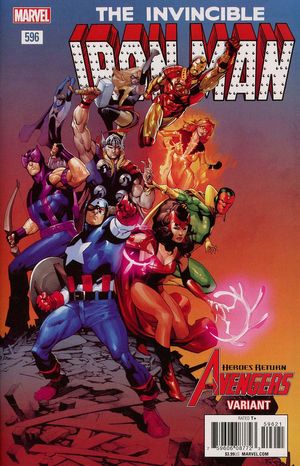 Invincible Iron Man #596 (Stevens Avengers Variant Leg)