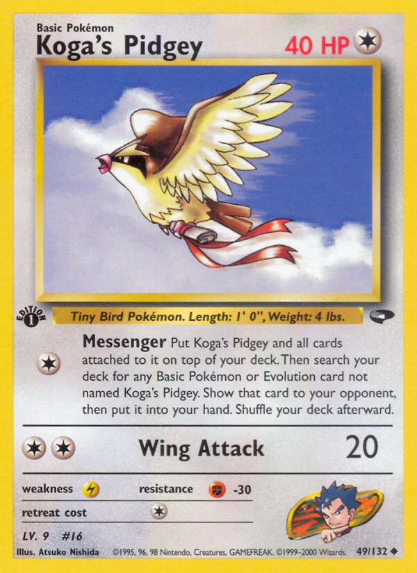 Koga's Pidgey (49/132) - Gym Challenge (1st Edition) Pokémon Card