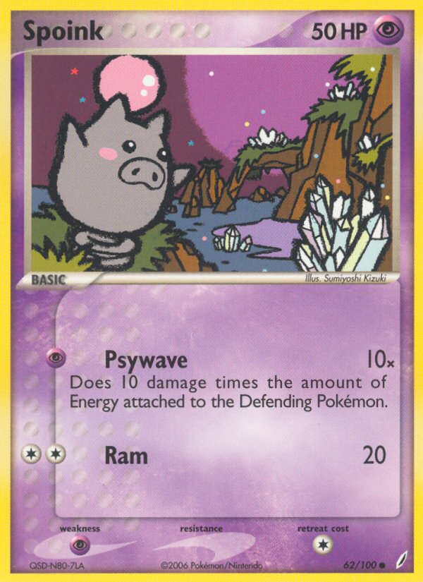 Spoink (62/100) - Crystal Guardians Pokémon Card