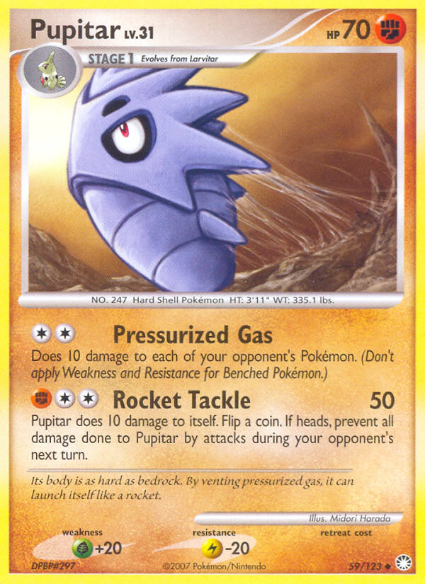 Pupitar (59/123) - Mysterious Treasures Pokémon Card