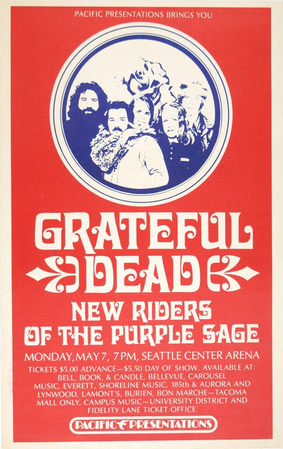 Grateful Dead Seattle Center Arena 1973 Concert Poster