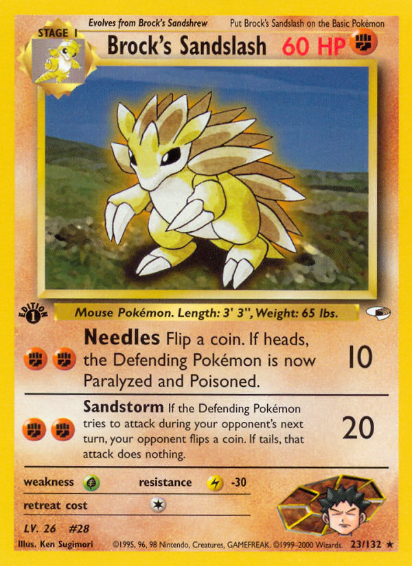 Brock's Sandslash (23/132) - Gym Heroes (1st Edition) Pokémon Card