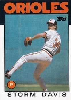 Storm Davis autographed baseball card (Baltimore Orioles) 1987 Topps #349