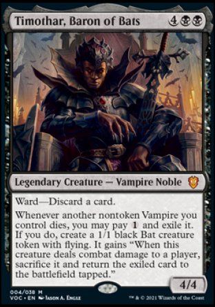 Timothar, Baron of Bats (Innistrad Crimson Vow Commander Decks) Trading Card